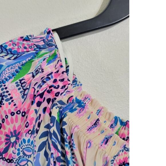 Lilly Pulitzer Top Womens Large Nevie Off Shoulder Macadamia Haute Nature NWOT - Picture 8 of 12